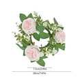 thumbnail image 3 of Faux Rose Garland Candle Ring for Table Decor, Wedding, Party, and Home Decoration, Measuring 7.87x7.87x1.97 Inches, 3 of 6