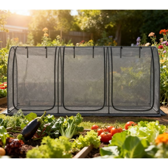 Plant Protection Tent, Crop Cage with Zippered Doors, Storage Bag and Ground Stakes
