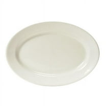 Tuxton China  Reno 15 in. x 10.38 in. Wide Rim Rolled Edge Oval Platter - American White - 6 pcs