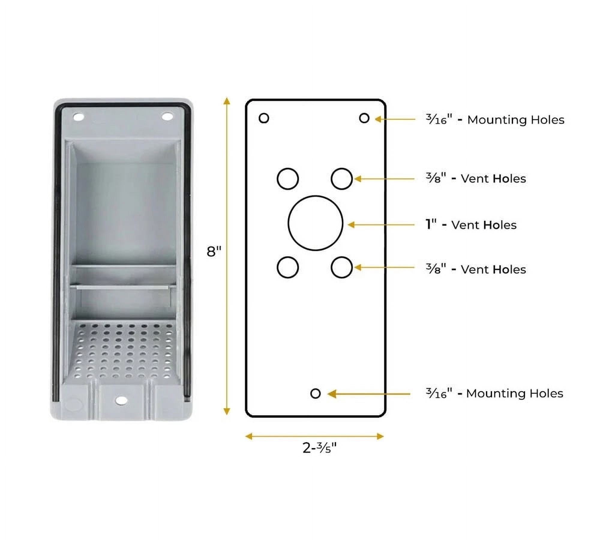 (2 Pack) Shipping Container Air Vent, Cross Flow Ventilation - Light Grey