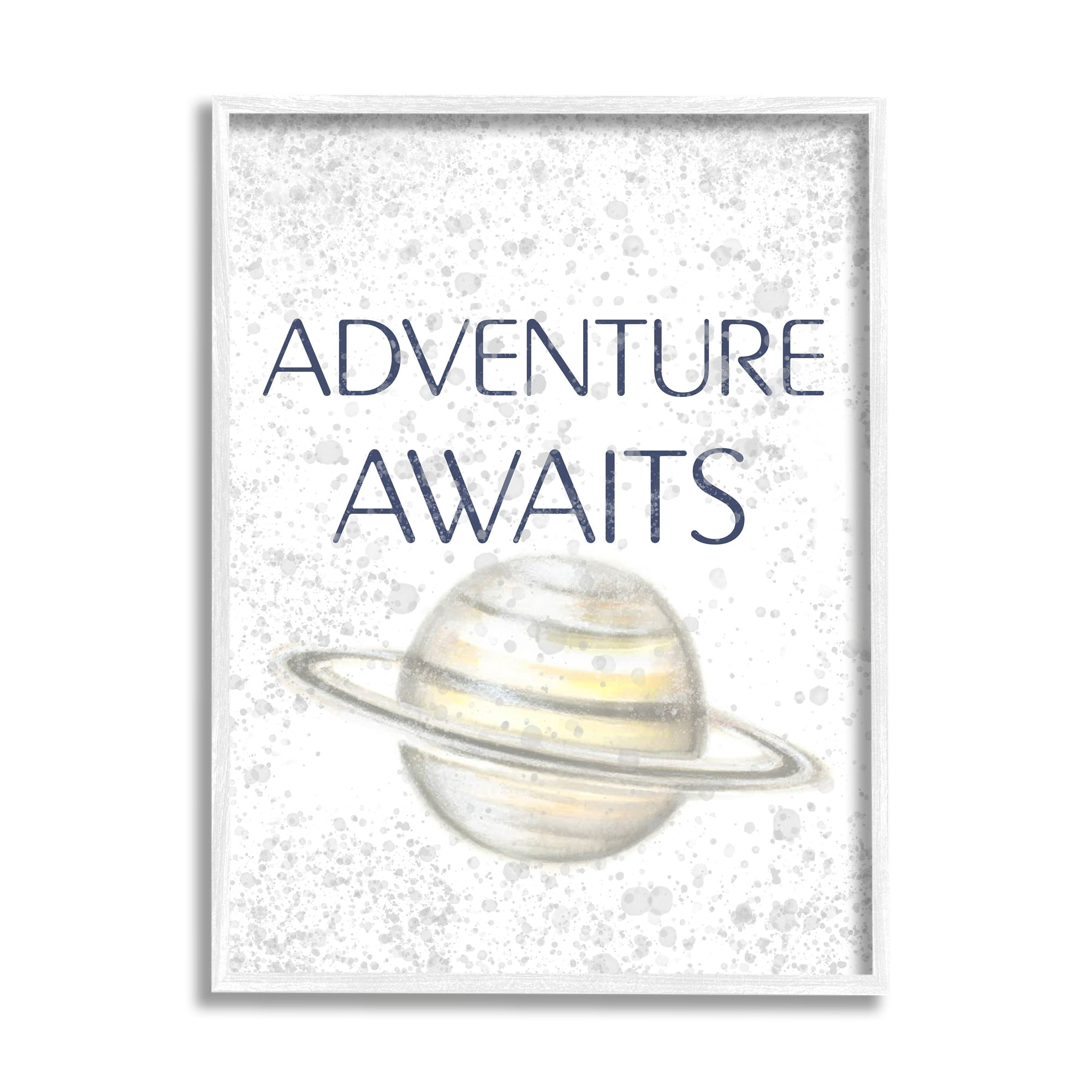 Stupell Industries Children's Adventure Awaits Phrase Saturn Ringed Planet, 24 x 30,Design by Reesa Qualia