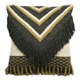 thumbnail image 2 of SAFAVIEH Elettra Aztec Fringe Geometric Pillow, 20" x 20", Charcoal/Gold, 2 of 3