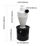 Cyclone Dust Separator Collector Vacuum Dust Collector with 50L Collection Bucket