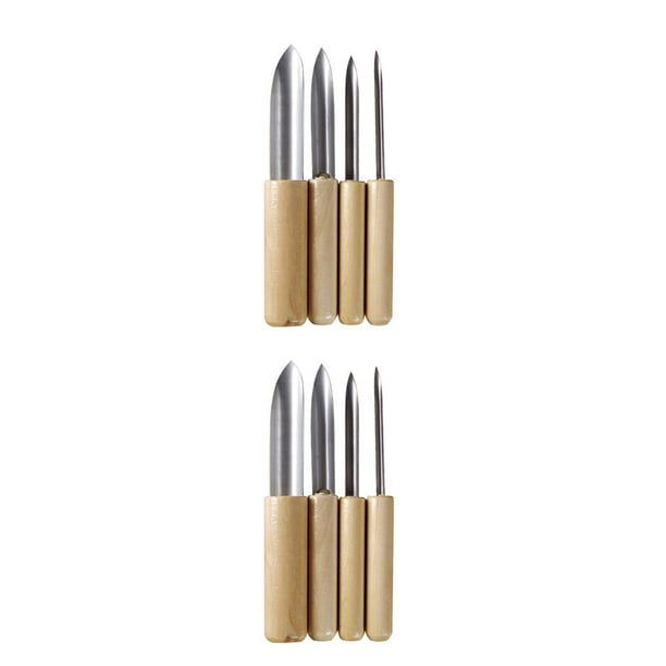 Kenally 4 piezas de herramienta de modelado de arcilla mango de escultura cerámica modelado grabado Manual hecho a mano artesanía punzón uno 2Conjunto