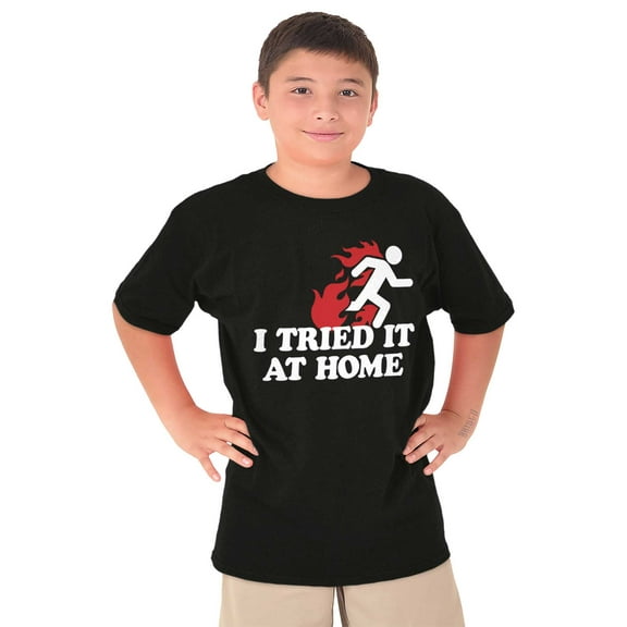 Tried It Home Nerd Science Project Crewneck T Shirts Boy Girl Teen Brisco Brands XS
