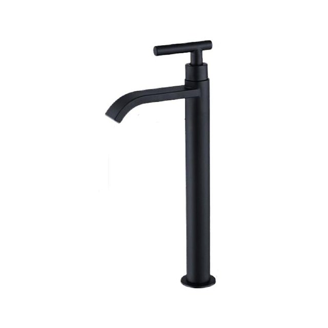 Grifo para lavabo de sobre encimera de agua fría simple (sin manguera de entrada) - redondo