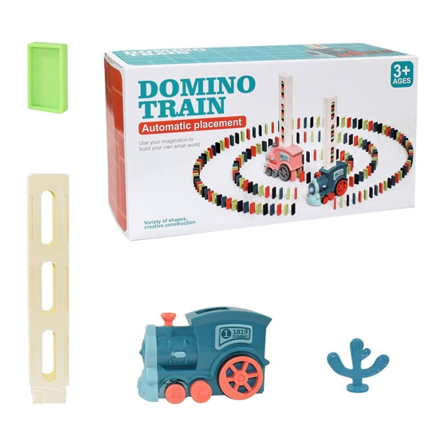 Juguete de tren de dominó automático, 60/80/100 piezas, juego de dominó de tren eléctrico mejorado, juguetes