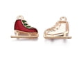 thumbnail image 3 of Christmas Alloy Enamel Pendants Cadmium Free & Lead Free Light golden Skating Shoes Dark Red 14x15x3mm Hole: 1.5mm Alloy+Enamel, 3 of 3