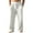 #062-White, variant on Men's Striped Casual Pants Solid Color Loose Fit Elastic Waist Relaxed Straight Leg Trousers Urban Street Style