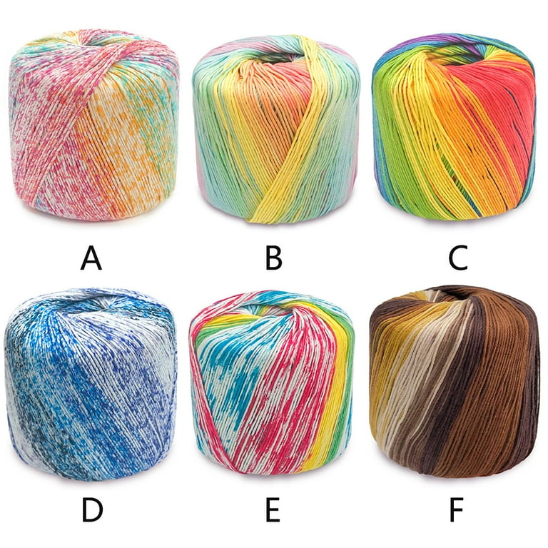 40g 8 Strands Rainbow Colorful Cotton Lace Yarn DIY Hand Knitting Crochet  Thread 