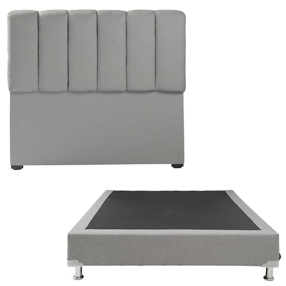 Recámara Matrimonial Dicasa Kami Gris Medio con Cabecera + Box Base Cama