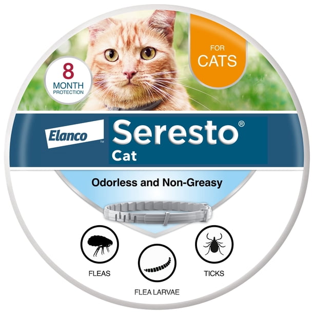 Collar Seresto Cat para tratamiento de pulgas y garrapatas, 8 meses de protección