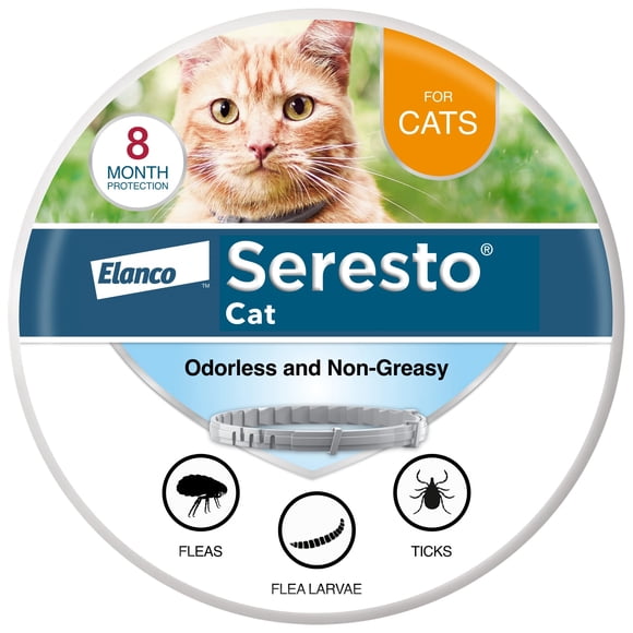 Collar Seresto Cat para tratamiento de pulgas y garrapatas, 8 meses de protección