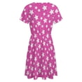 thumbnail image 5 of Pink Star Pattern Sundress Short Sleeve Dress Summer Women Clothes Dress for Women Dresses, 5 of 7