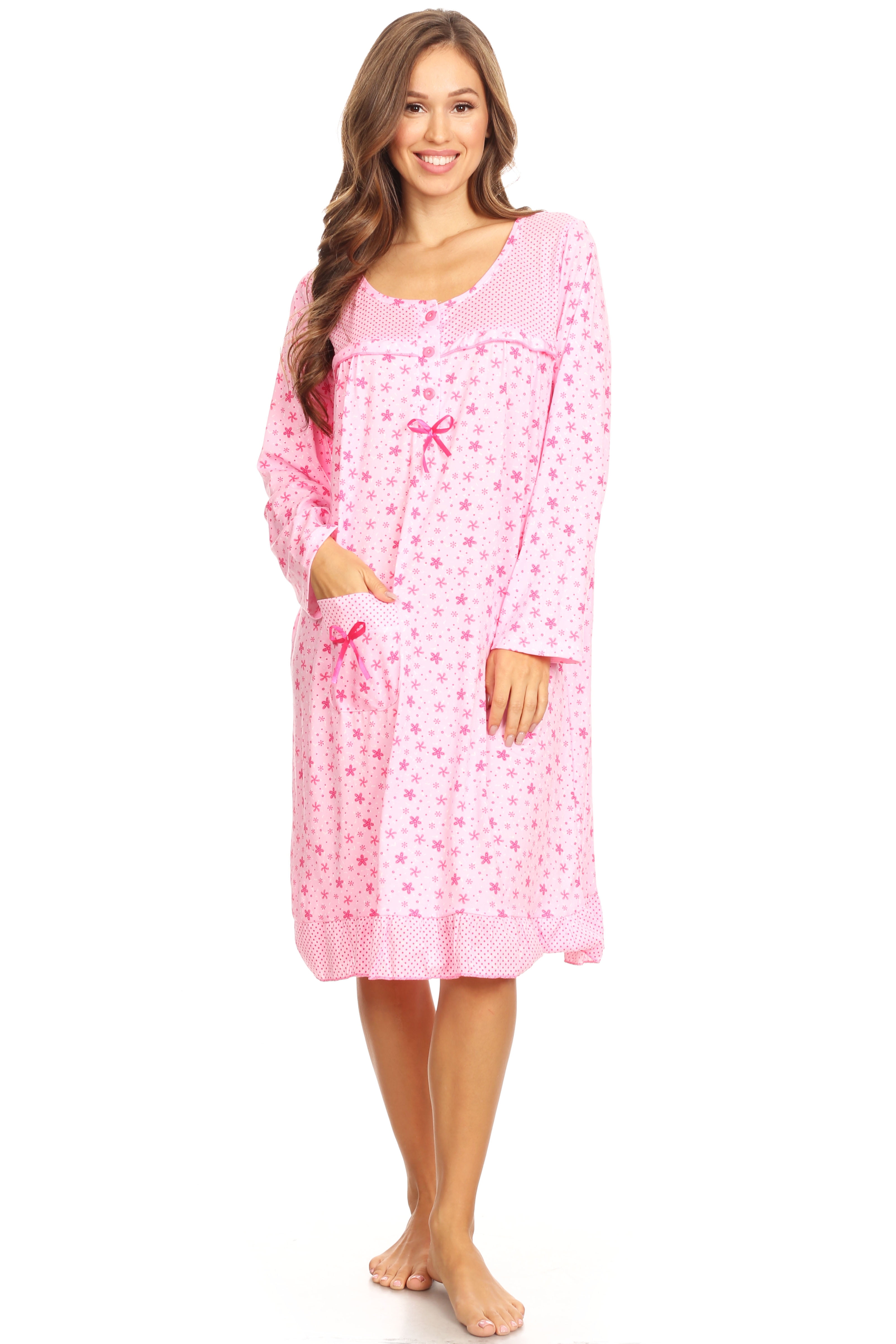 Long sleeve pink nightgown Clearance