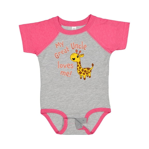 Inktastic My Great Uncle Loves Me- Cute Giraffe Boys or Girls Baby Bodysuit