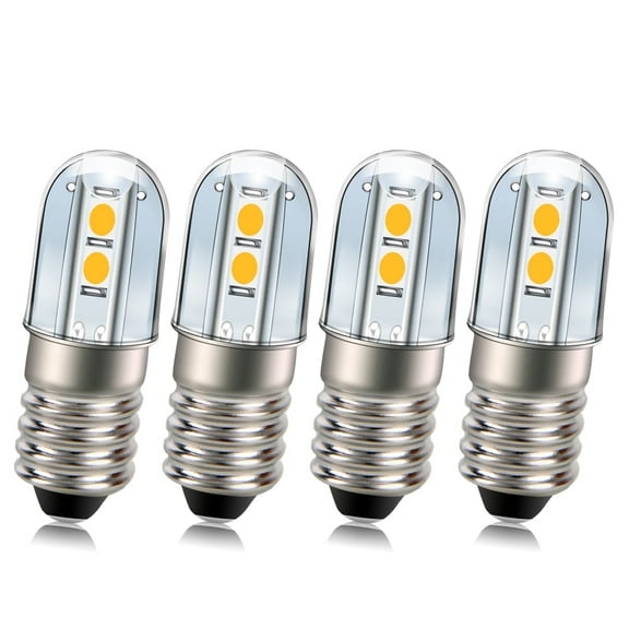 Ruiandsion E10 LED Bulb Warm White 3030 Chip 120V 100LM 1W for Bedroom Desk Lamps Vintage Wall Sconces Decorative Lighting,(pack of 4)