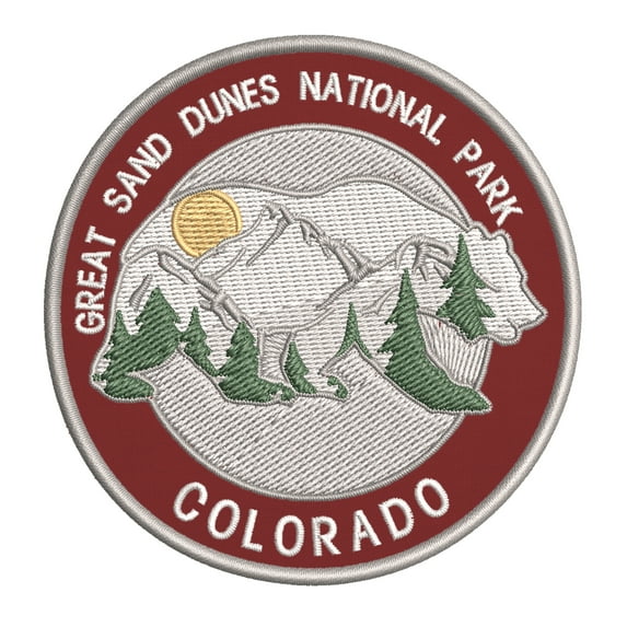 Wander Often! Great Sand Dunes National Park, Colorado 3.5 Inch Iron Or Sew On Embroidered Fabric Badge Patch Seek Adventure, National Park Iconic Series