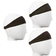 Hipsy Xflex Adjustable & Stretchy Sports Sweat Headbands for Men 3-Pack (Mixed Black Xflex Band)