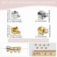 thumbnail image 2 of 100 cuentas de latón chapadas en oro de 18 quilates, abalorios espaciadores sueltos de rondelle de oro y plata de 4,5 x 3,5 mm, accesorios de metal para hacer joyas., 2 of 6