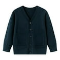 thumbnail image 2 of Hzgobj Boys Girls Fall And Winter Children's Knitted Cardigan Jacket Solid Color Sweater, 2 of 8