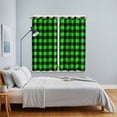 thumbnail image 5 of Curtains 63 Inch Length 2 Panels, Black Green Plaid Grommets Window Treatment Curtain, Modern Buffalo Checked Gingham Art Thermal Curtains Drapes for Living Room/Bathroom, 5 of 9