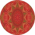 thumbnail image 1 of Ahgly Company Machine Washable Indoor Round Transitional Orange Red Orange Area Rugs, 7' Round, 1 of 7