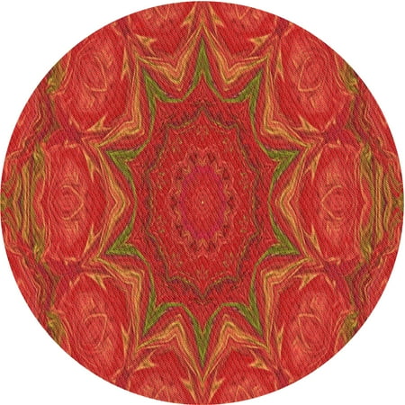 

Ahgly Company Indoor Square Patterned Orange Red Orange Area Rugs 3 Square