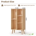 thumbnail image 2 of LELELINKY 5-Cube 3-Tier Kids Bookshelf with Legs, Cute Wood Storage Organizer for Nursery and Living Room, Natural, 2 of 7