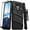 Black, variant on ZIZO BOLT Series for LG Fortune 3 Case with Screen Protector Kickstand Holster Lanyard - Gun Metal Gray & Black