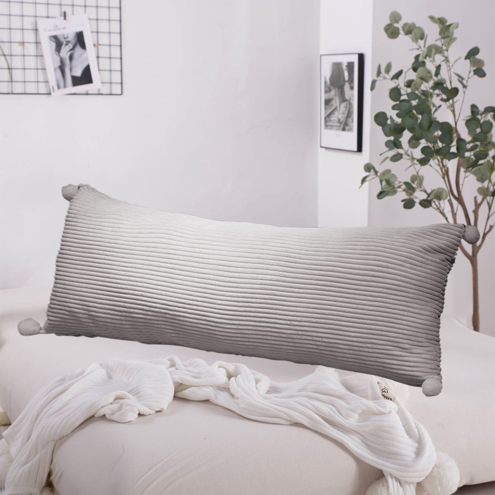Loyerfyivos Body Pillow for Adults - Memory Foam Body Pillow, Soft Cooling Long Bed Pillows for Sleeping Adjustable Full Body Pillow for Side Sleeper Pregnancy 24 inches