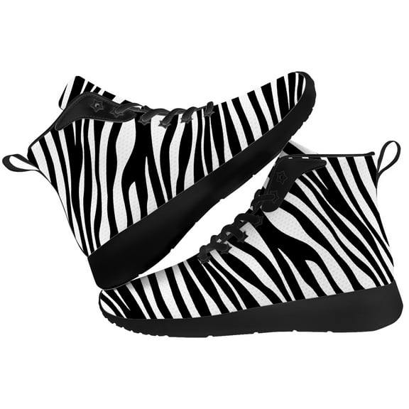 Aidianart Womens Zebra High Top Shoes High Top Sneakers Size 8.5