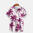 thumbnail image 2 of ZQUUVOU Men's T-Shirt Hawaiian Casual Shirt Short Sleeve Shirt Beach Summer Button Shirt (Purple,2XL), 2 of 3