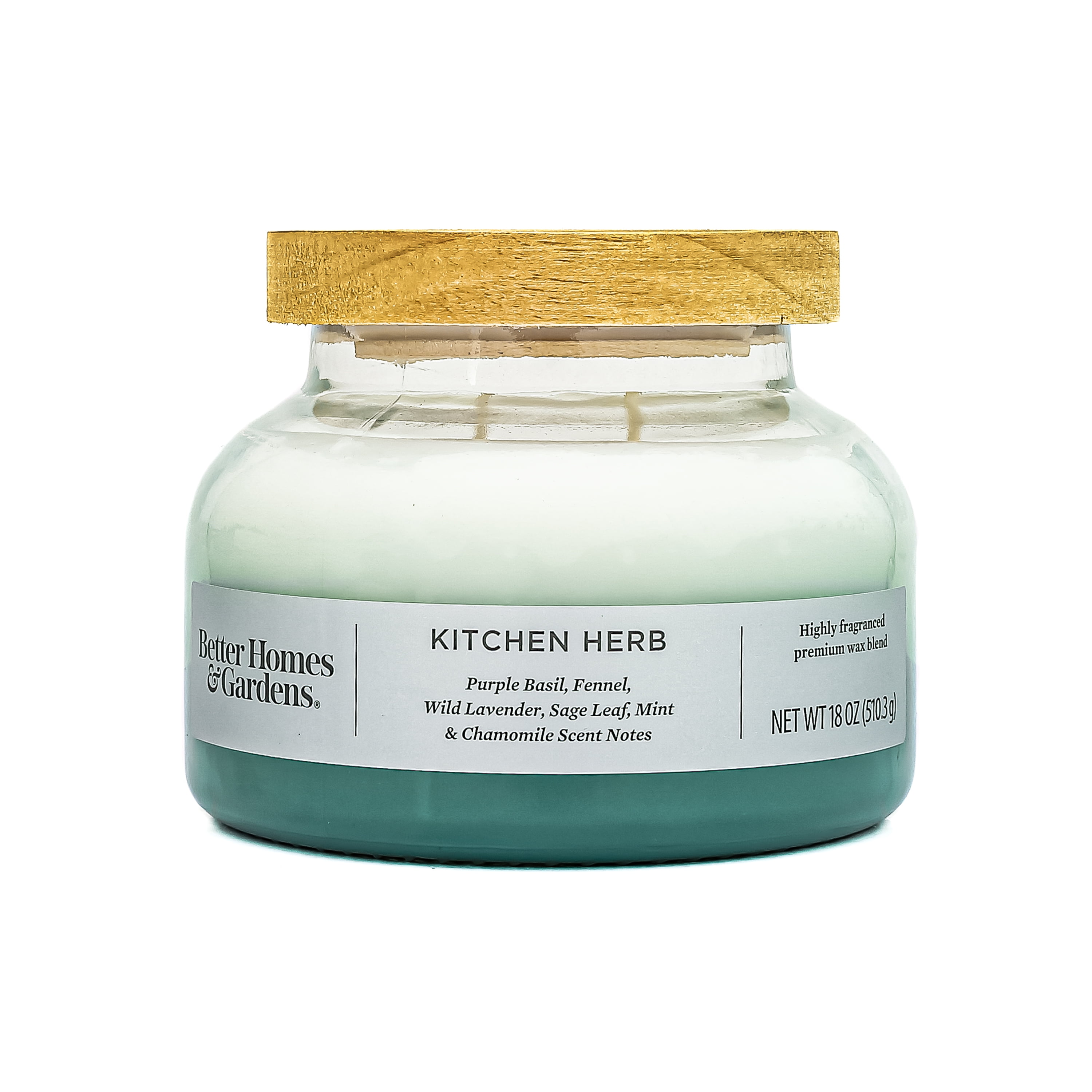 Better Homes & Gardens 18oz Kitchen Herb Scented 2-Wick Ombre Bell Jar Candle