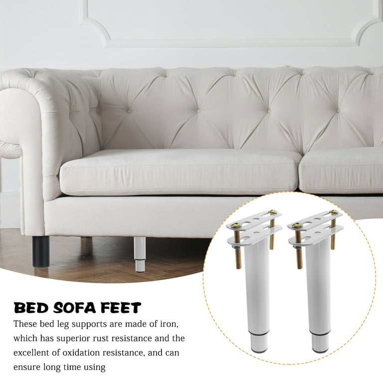 2 Pcs Bed Sofa Legs Frame Replacement Parts Anti Rust Desk Stainless Steel Furniture Adjustable