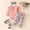 Pink A8, variant on Rvasteizo Toddler Loungewear Print Long Sleeve Romper and Bow Pants Set 0-18 Months