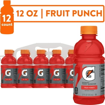 Gatorade Thirst Quencher Sports Drink, Fruit Punch, 12 fl oz, 12 Pack Bottles