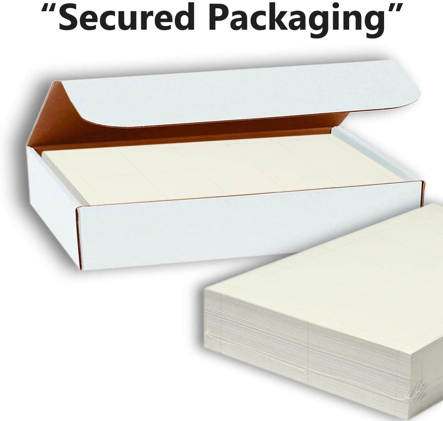Hamilco Blank Business Cards Cardstock Paper - Cream Perforated Card Stock Heavy Weight 80 lb 3 1/2 x 2"  100 Sheets 1000 Cards