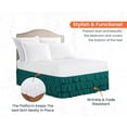 thumbnail image 3 of CCNY 10" Inch Drop Multi Ruffled Bed Skirt Twin Size 100% Microfiber Made Teal Color, 3 of 6