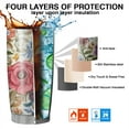 thumbnail image 7 of 20 Oz Pioneer Flower Coffee Tumbler Double Wall Insulated Stainless Steel Water Bottle | Metal Reusable Thermoses Flask with Cup Cap | Leak & Sweat Proof with Anti-Dust Lid, 7 of 7