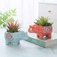 thumbnail image 2 of Cute Animal Elephant Shaped Ceramic Succulent Cactus Air Plant Flower Pots Planters-Plant Not Included (Red), 2 of 10