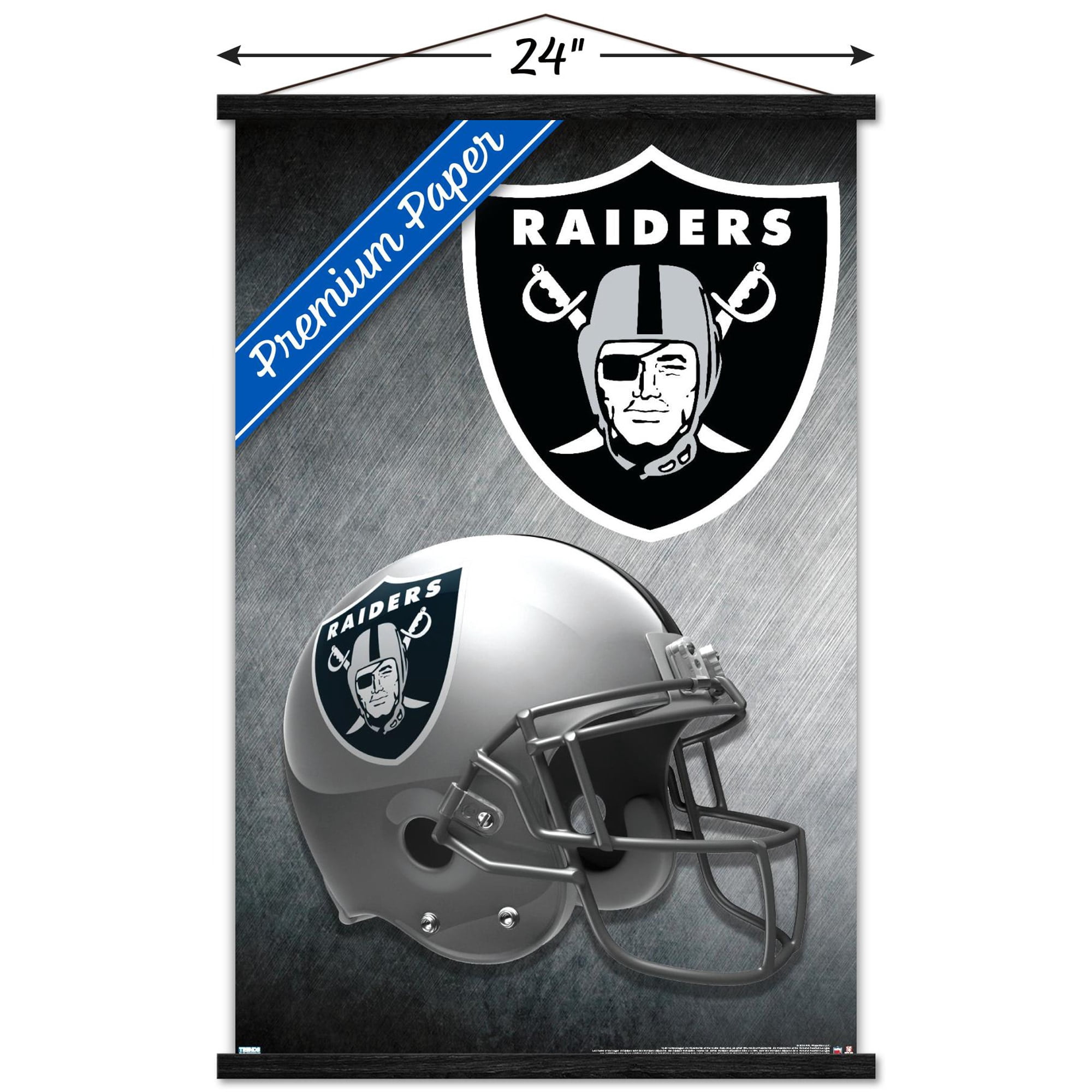 NFL Las Vegas Raiders – Helmet 20 Wall Poster with Wooden Magnetic Frame, 22.375" x 34"