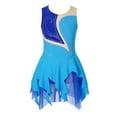 thumbnail image 4 of TSSOE Kids Girls Sleeveless Figure Ice Skating Dress Rhinestone Gymnastic Dance Leotard Competition Costume Blue 10, 4 of 7