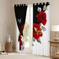 thumbnail image 3 of Homewish Boys Girls Chic Floral Red Rose Black Out Curtains,Happy Valentine'S Day Curtains Pack of 2 (42x63 Each),Romantic Couple Lover Butterflies Bedroom Curtains,Ultra Soft Home Decor, 3 of 6