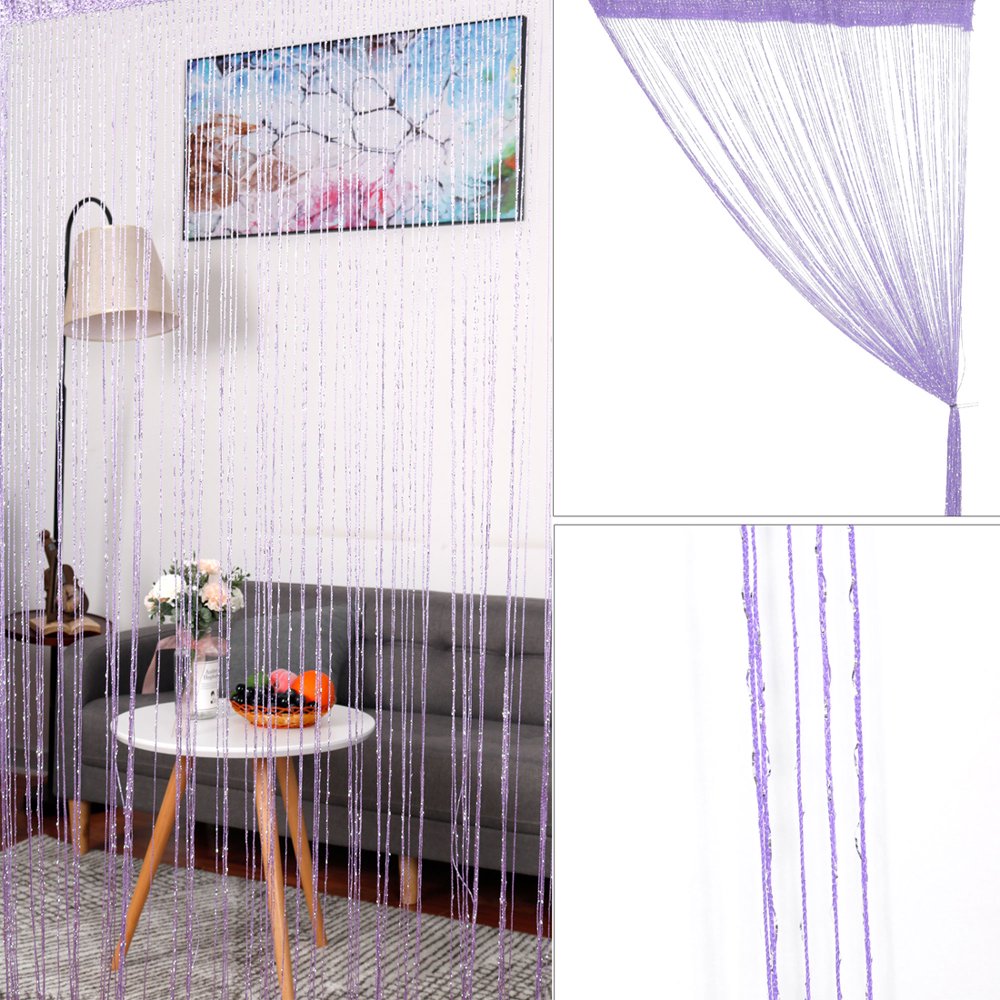 Home Decor Threads Glitter String Curtains 100 x 200cm One Panel 18
