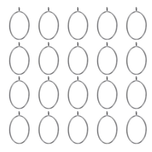 Uxcell 60Pcs Colgantes de Aleación Abiertos, Colgante de Marco Hueco Elíptico, Colgante de Marco Abierto Geométrico, Tono Plateado