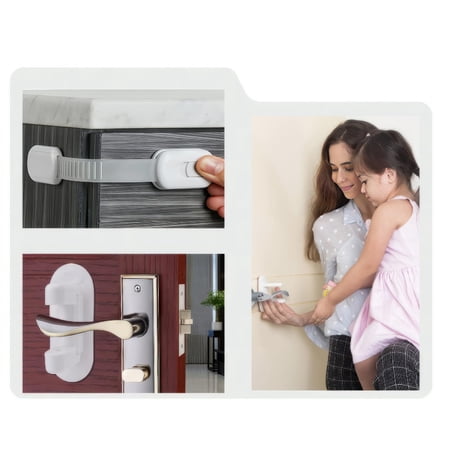 XiaLanXuan Baby Proofing Kit: Cabinet & Drawer Locks, Door Lever Safety Straps, Fridge & Oven Anchors - Child Proof Home Safety, 6-Pack C33