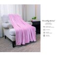 thumbnail image 3 of Brooklyn Jax Solid Plush Fleece Throw Blanket, PINK color, 3 of 3