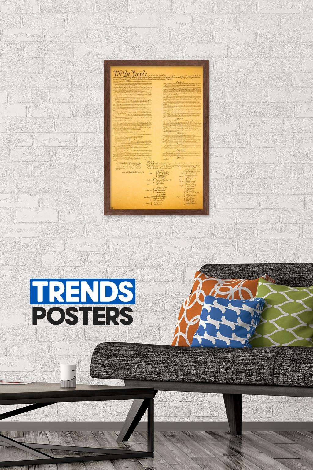 The Constitution Wall Poster, 14.725" x 22.375", Framed