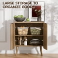 thumbnail image 3 of TOPCOMFY Buffet Cabinet, Sideboard Fluted Cabinet Modern Kitchen Buffet Storage Cabinets with Doors and Shelves, Wood Farmhouse Coffee Bar Station for Entryway & Dining Room & Living Room, Natural, 3 of 7